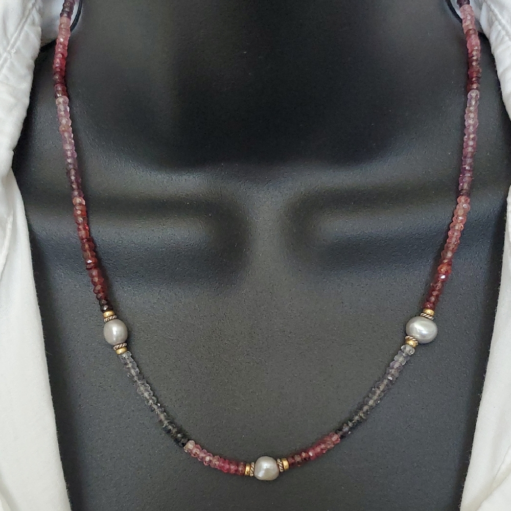 Sundance Red and Gray Beaded Necklace